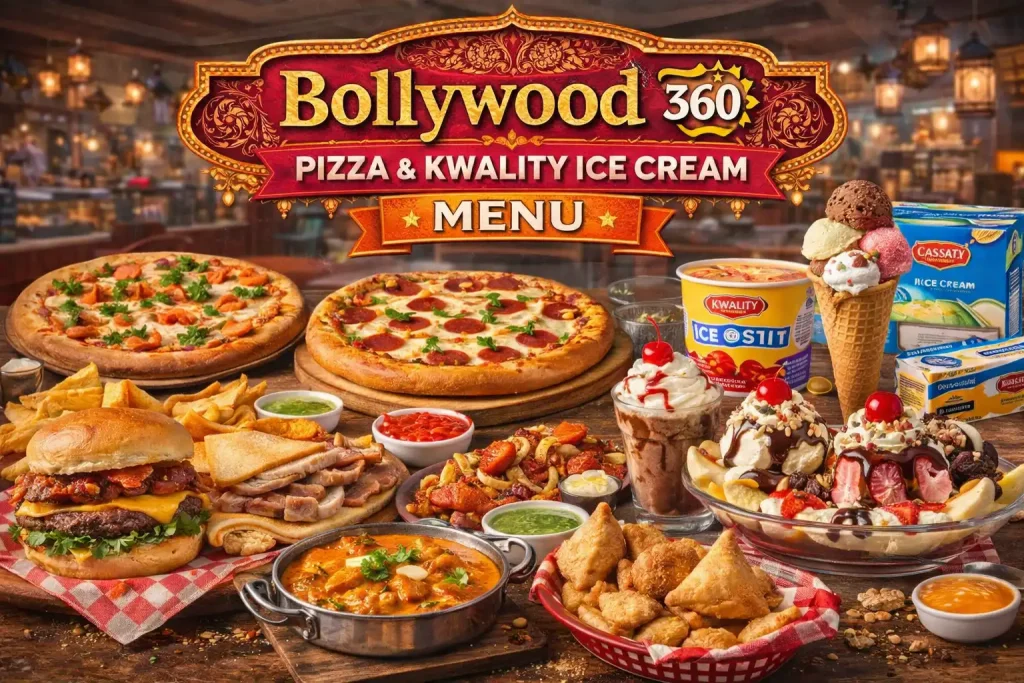 Bollywood 360 Pizza & Kwality Ice Cream Menu