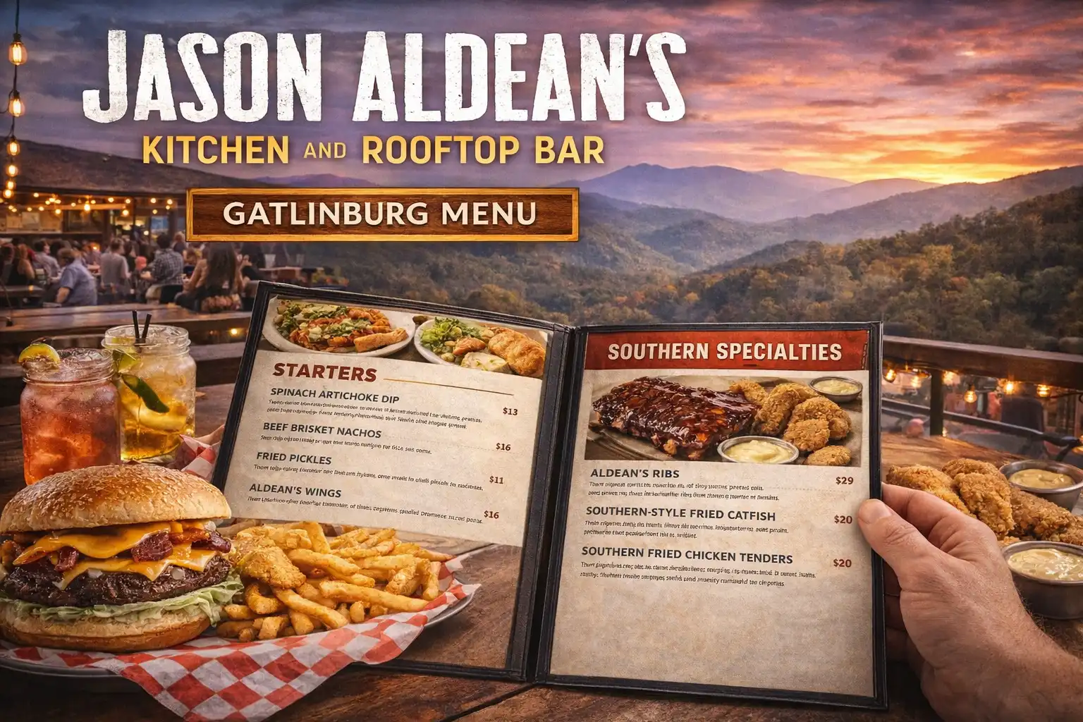 Jason Aldean's Kitchen And Rooftop Bar Gatlinburg Menu