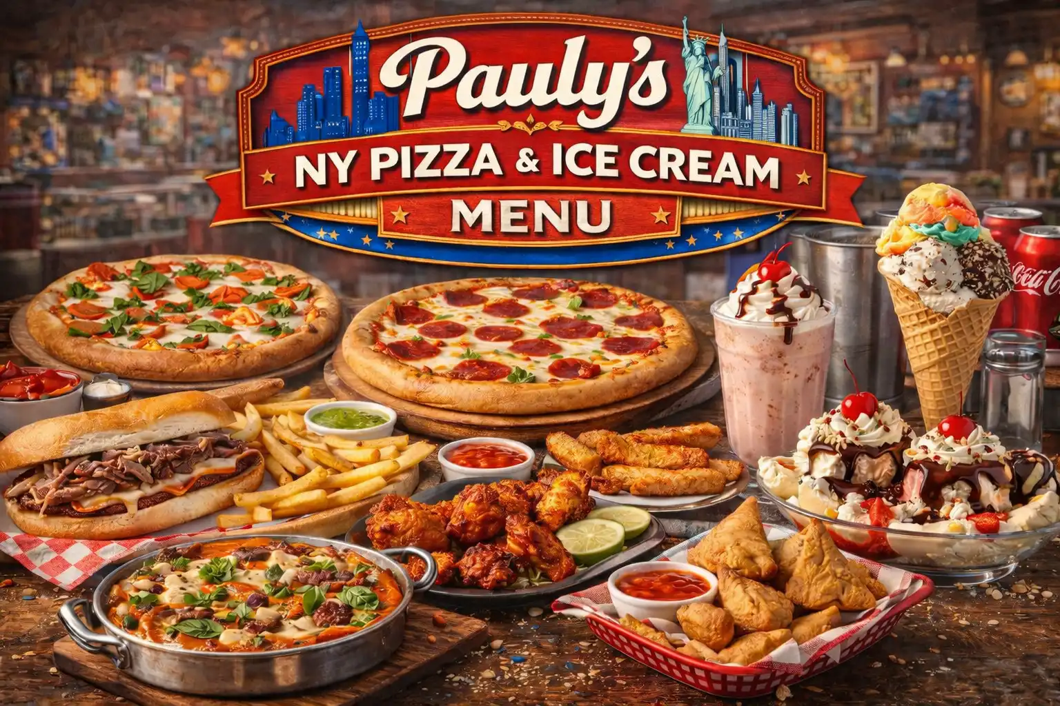 Pauly's Ny Pizza & Ice Cream Menu